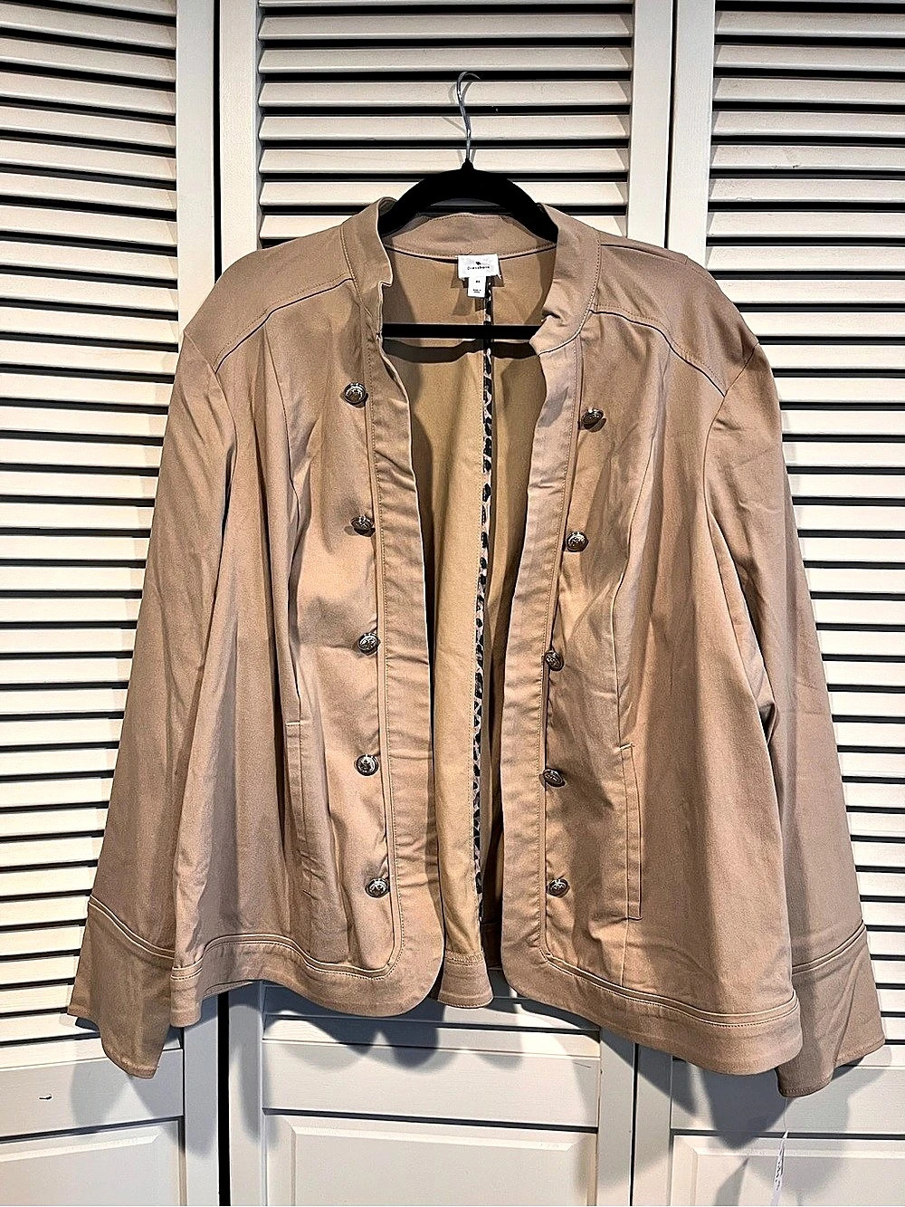 Dressbarn Blazer Utility Jacket Brown Size 2X NWT